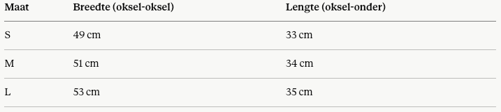 Maattabel Le top Madeleine — gestreepte longsleeve met ronde hals