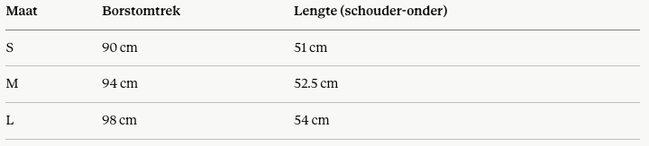 Maattabel Le top Gaïa — mouwloze blouse met kraag